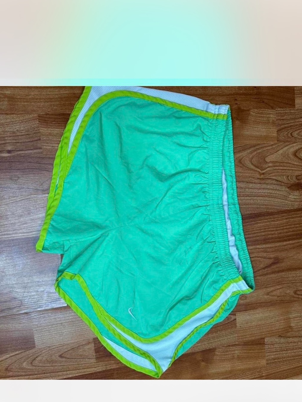 Women’s Nike Neon Green Athletic Shorts with Yellow Trim